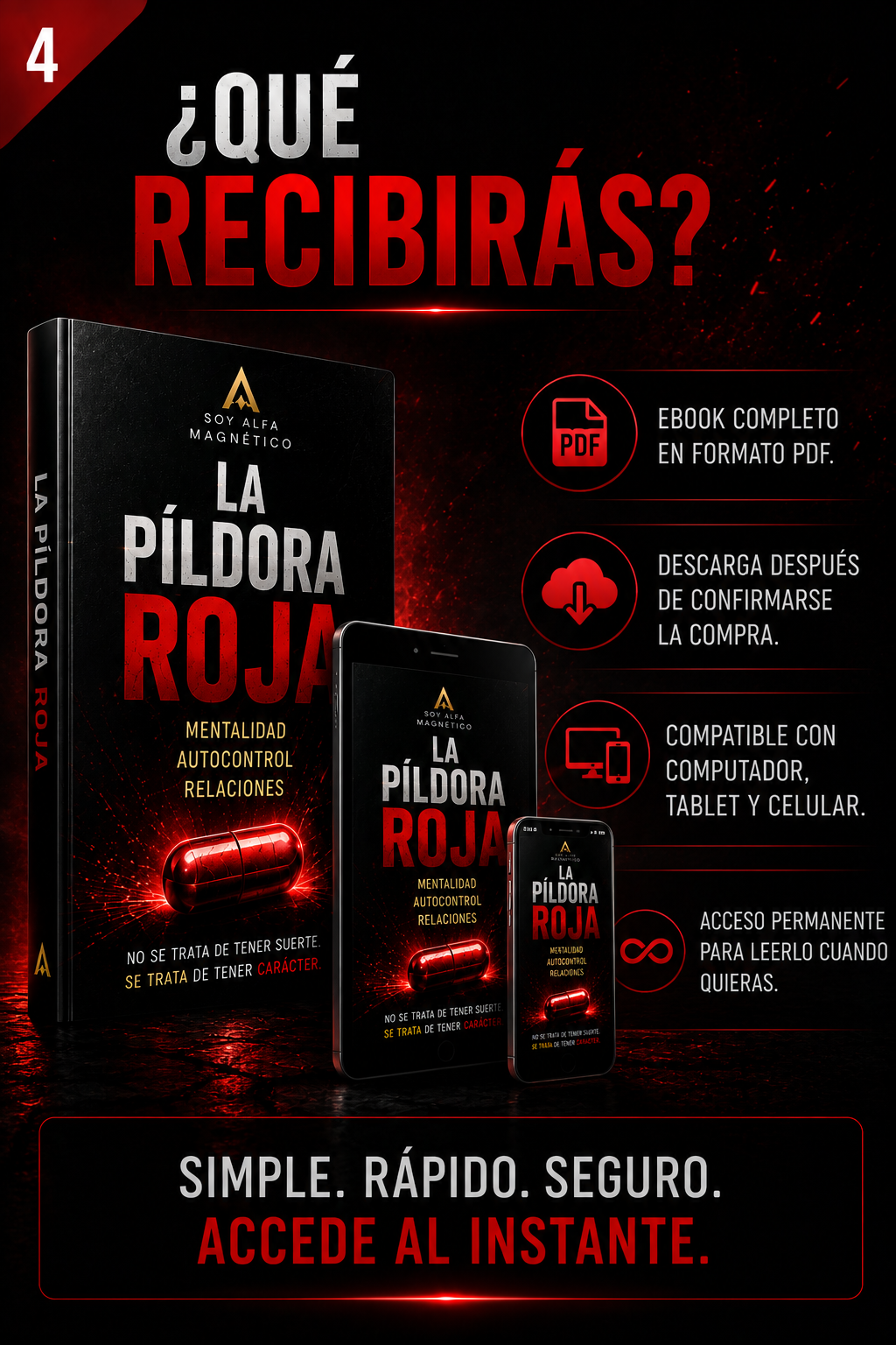 La Píldora Roja – Mentalidad, Autocontrol y Relaciones para Hombres | Ebook PDF
