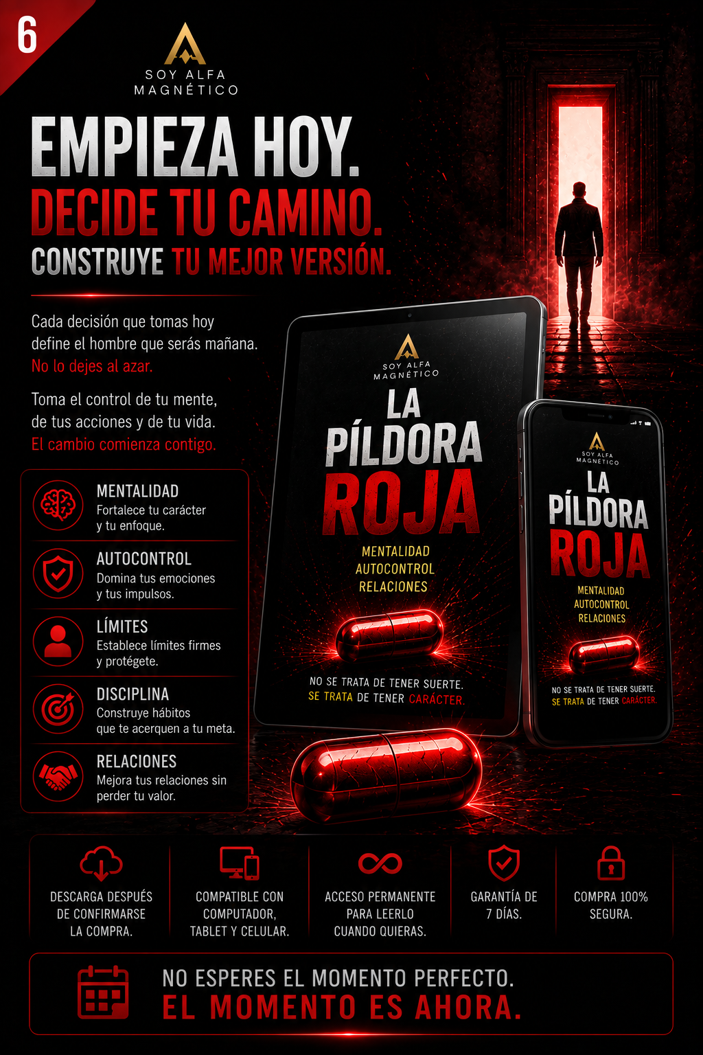La Píldora Roja – Mentalidad, Autocontrol y Relaciones para Hombres | Ebook PDF