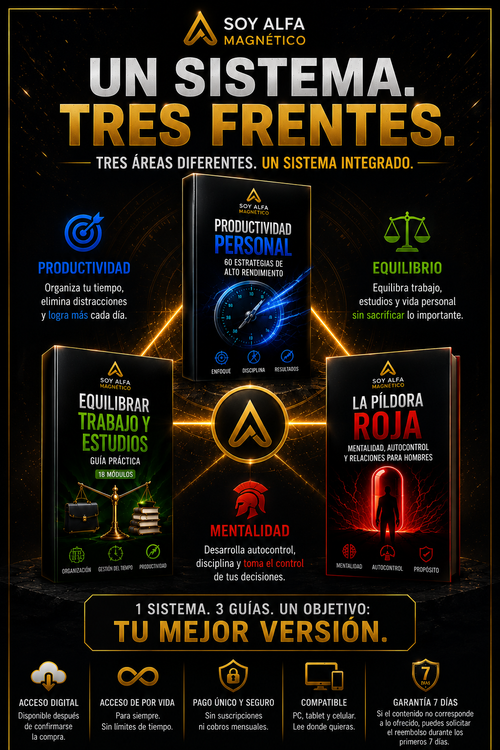 Sistema Alfa™ integra productividad, equilibrio y mentalidad mediante tres guías prácticas de Soy Alfa Magnético.