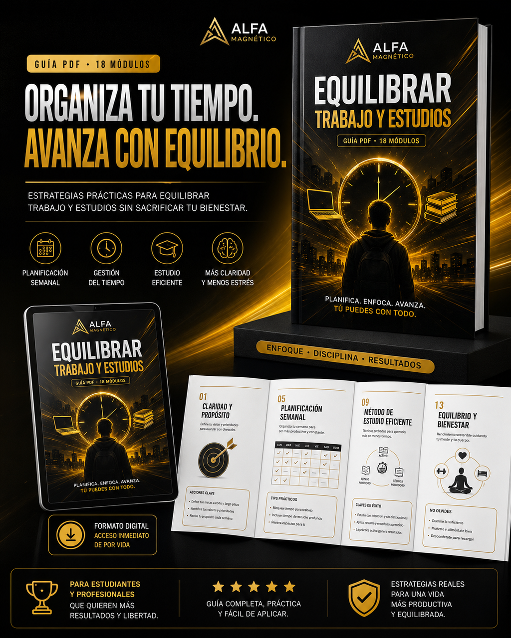 Ebook Equilibrar Trabajo y Estudios – Guía PDF 18 Módulos