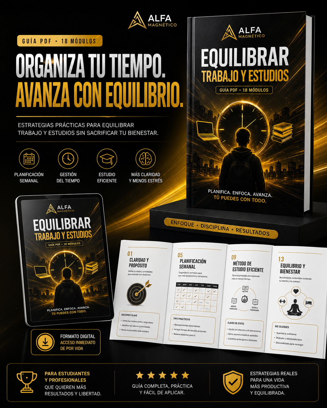 Ebook Equilibrar Trabajo y Estudios – Guía PDF 18 Módulos