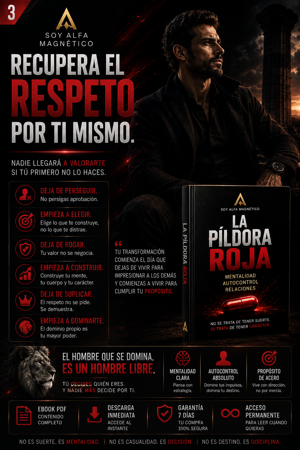La Píldora Roja – Mentalidad, Autocontrol y Relaciones para Hombres | Ebook PDF