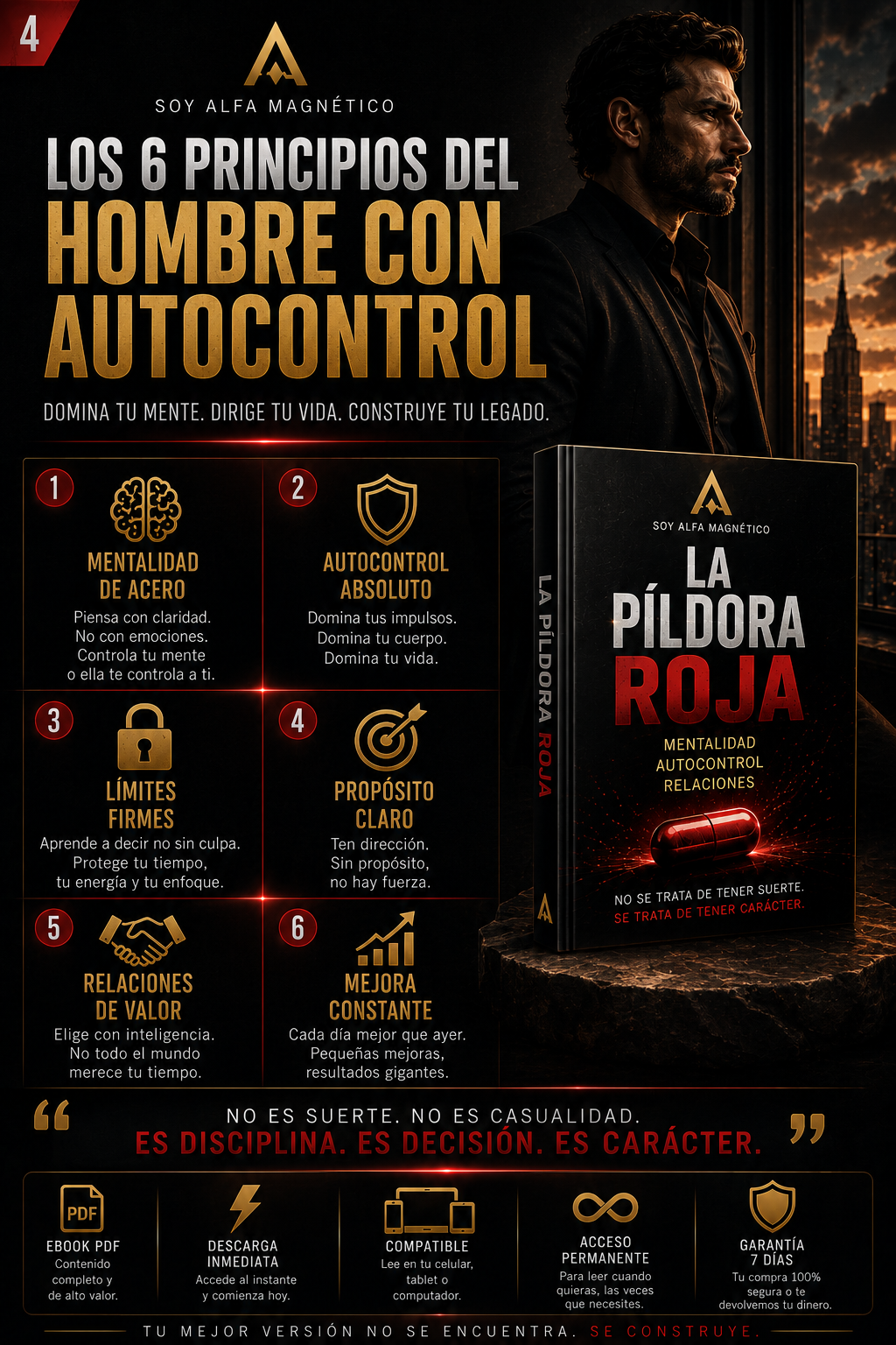 La Píldora Roja – Mentalidad, Autocontrol y Relaciones para Hombres | Ebook PDF