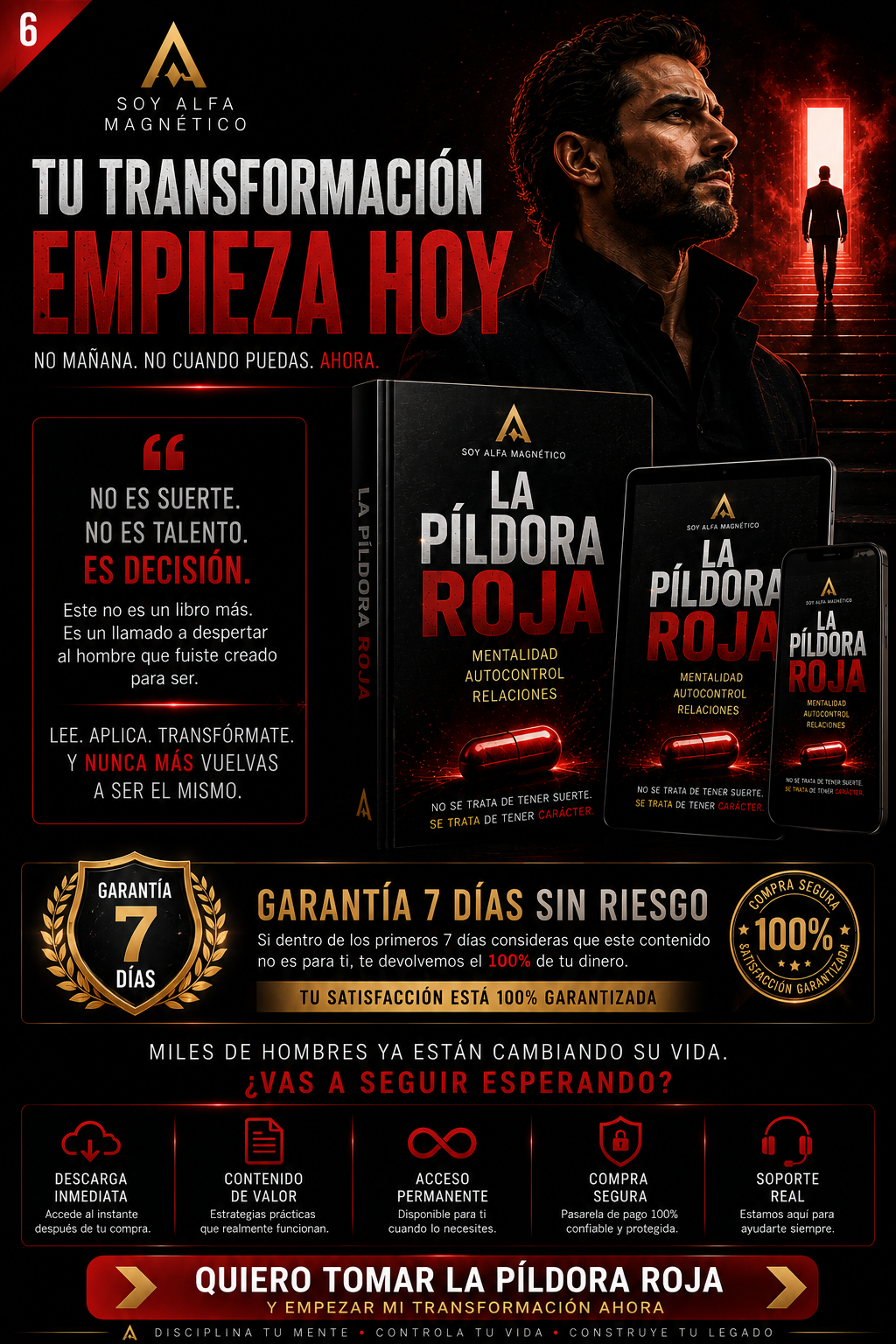 La Píldora Roja – Mentalidad, Autocontrol y Relaciones para Hombres | Ebook PDF